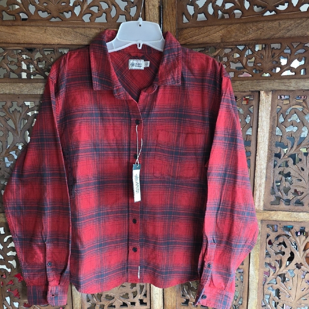 Alpine Design Red and Black Plaid Men's Shirt
